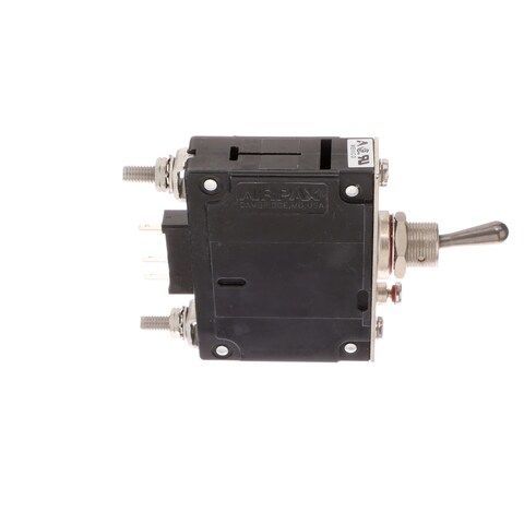 IULNK1-1REC4-52-80A, Circuit Breaker, Magnetic, 1, 80A, Sealed Toggle, M6 Hex Nut, Chrome, 6/32 Screw Panel Mount, Aux Switch 0.110 Q.C.