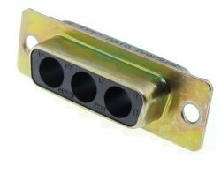 ﻿DAM3W3S, D-SUB Connector, 3, 8-26AWG, SKT, Empty, Zinc